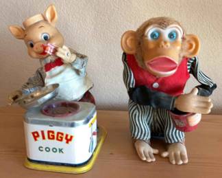 Two Vintage antique Batteryoperated Toys