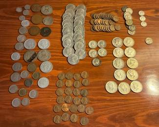 004 Foreign Coins And 50 Cent Pieces 