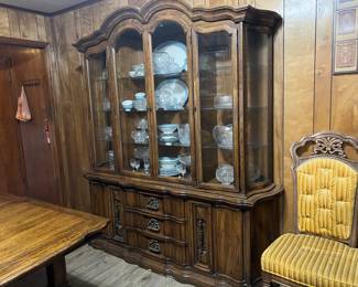Here's the matching china hutch.  There's plenty of storage on the bottom.  Holds tons of china and whatever you want to store below.  Reduced to $200