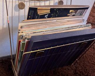 Vintage vinyl holder and vinyls