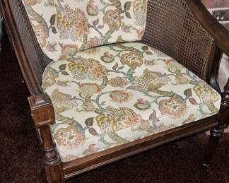 MCM rattan chairs with built in cushions