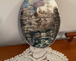 Oval Painted Mirror 