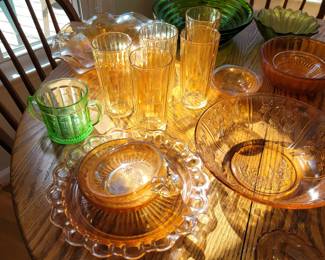 Various depression and carnival glass