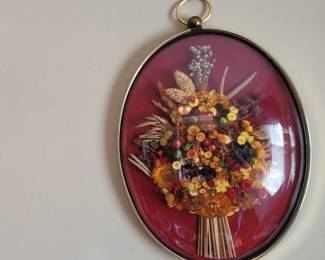 Vintage 1960's Cideart dried flower framed arrangements 