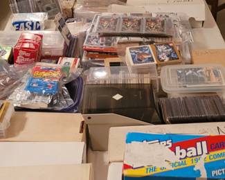 One of 3 tables full of Baseball, Football, Badketball, Nascar, Hockey, etc!