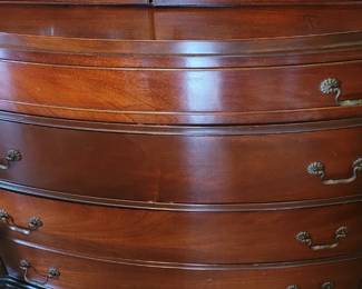 Bow front glass front China cabinet