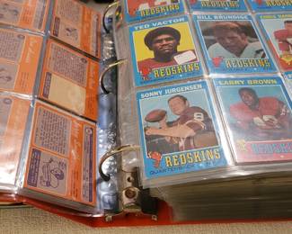 Book full of Washington Redskins cards covering several years