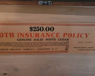 White cedar interior in blanket chest