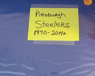 Book of Pittsburgh Steelers sports cards from 1970-2014