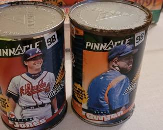 Pinnacle 1998 Chipper Jones Baseball Cards in a Can, Factory Sealed & Tony Gwynn Baseball Cards in a Can, Factory Sealed