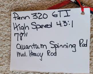 #4 Penn 320 GTI High Speed 4.3:1 & 7' Quantum Spinning Rod