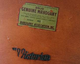 Genuine Mahogany Victoria marble top lyre base set of two tables