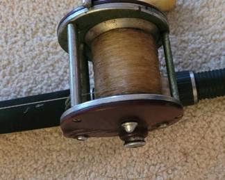 #8 Vintage Penn Peer #209 Red Baitcaster & Shakespear Sturdy Stik BWB 125 6' rod