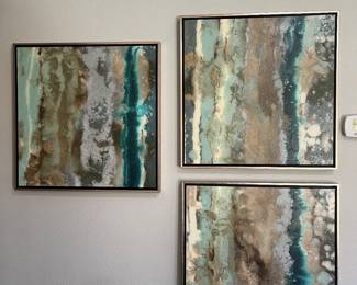 Three piece abstract art set