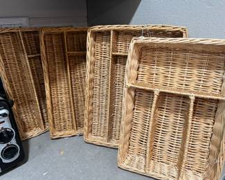 Great storage baskets for silverware, hairbrushes, and hair supplies, cosmetics, art supplies, and so much more!
