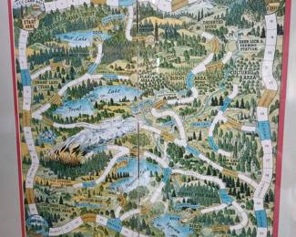 1933 "Forest Ranger Game", Framed, Shows CCC Camps (Game Money & Cards Included)