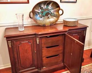 Buffet W/Doors & Drawers, Large Platter By TX. Potter Dough Brown of Edom
