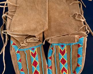 Authentic handmade Native American beaded moccasins 