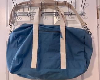 Blue duffel bag