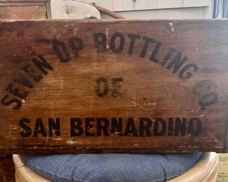Vintage wood 7 up crate; Seven up bottling Co. San Bernadino