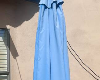 Blue patio umbrella