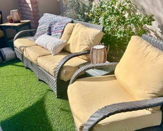 Outdoor wicker patio furniture