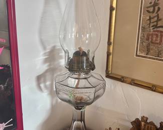 Vintage glass oil lamp