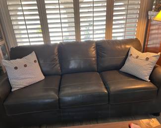 Black leather couch