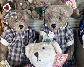 Vintage teddy bears with tags