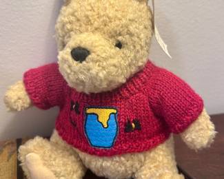 Vintage teddy bear with honey bee sweater