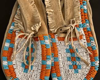 Beaded handmade Native American moccasins