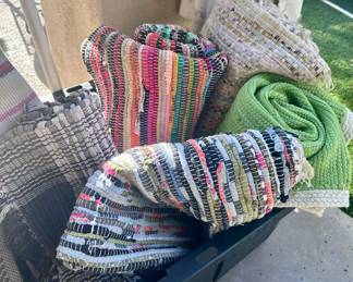 Hand knitted "scrap" blankets