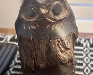 Hand carved wood owl