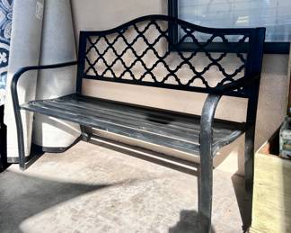 Outdoor metal bench