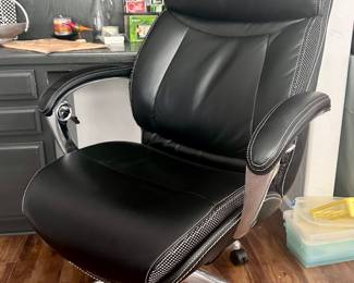 Black leather office chair