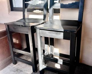 Matching black high top chairs