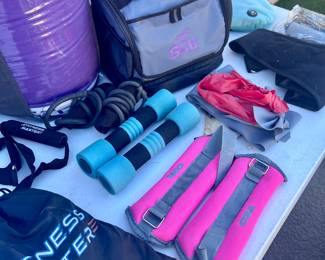 Ankle weights, hand weights, resistance bands 