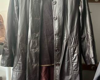 Vintage leather long coat