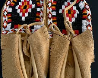 Beaded handmade Native American moccasins
