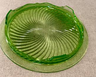 Green depression glassware 