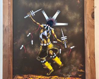 Robert yellowhair dancing oil painting