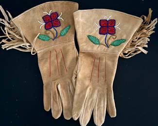 Authentic handmade Native American beaded gloves