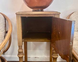 Vintage side table with storage cabinet
