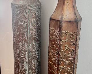 tall decorative metal vases