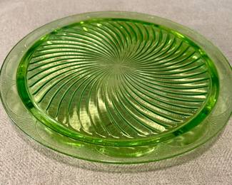 Green depression glassware