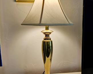 Vintage tall brass table lamp