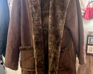 Brown long fluffy winter coat