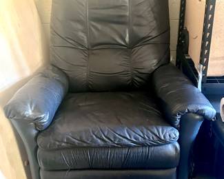 Black leather armchair