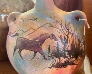 Hand painted pottery decor