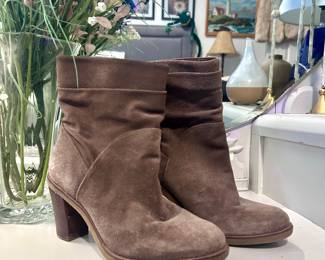 Womens brown heeled boots